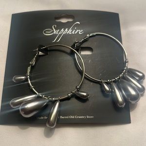 Silver color hoop earrings